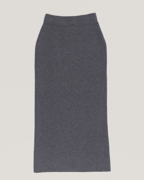 ELENA Merino-Cashmere Skirt in Dark Gray
