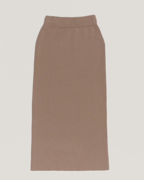 ELENA Merino-Cashmere Skirt in Taupe