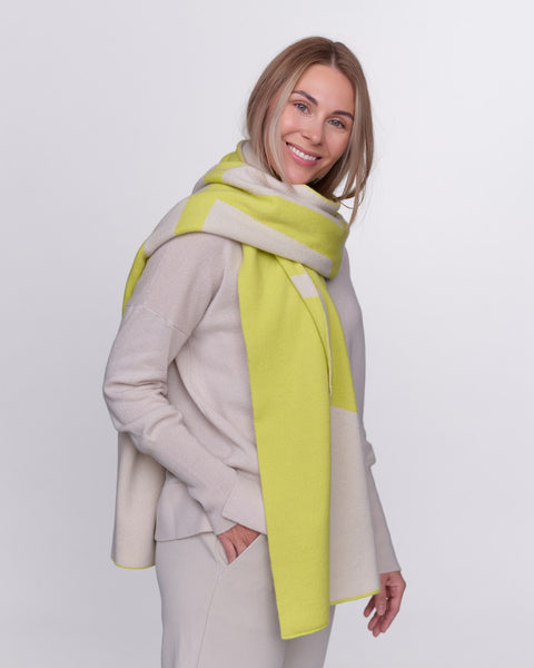 ANNA Logo Scarf in Merino Wool and Cashmere