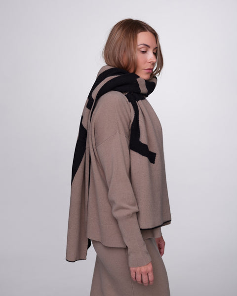 ELENA Merino-Cashmere Skirt in Taupe