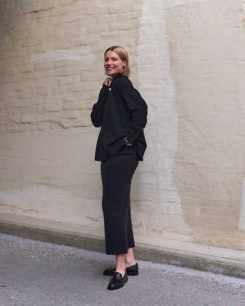 ELENA Merino-Cashmere Skirt in Black